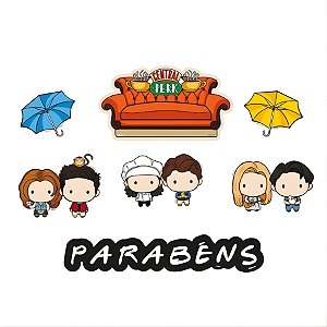 Decoração de Bolo - Friends - 19x20cm - 6 unidades - Regina - Rizzo