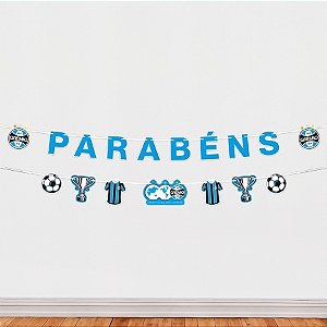Faixa Decorativa Temática "Parabéns" - Grêmio - 125x12,5cm - 1 unidade - Regina - Rizzo