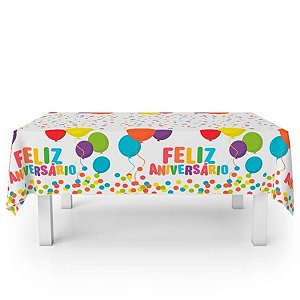 Toalha de Mesa de Papel - Feliz Aniversário - 220x120cm - 1 unidade - Regina - Rizzo