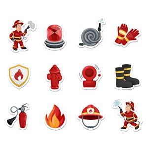 Mini Personagens Decorativos - Festa Bombeiros - 7cm - 12 unidades - Regina - Rizzo