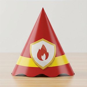 Chapéu de Aniversário - Festa Bombeiros - 16cm - 8 unidades - Regina - Rizzo