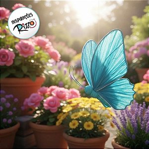 Enfeite Decorativo para Pendurar - Borboleta Turquesa - 50x36x8cm - 1 unidade - FlorArte - Rizzo
