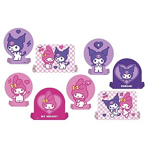 Decoração de Mesa - My Melody e Kuromi - 16cm - 8 unidades - FestColor - Rizzo