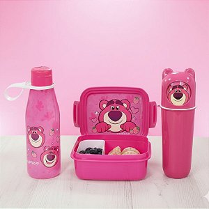 Conjunto Marmita, Garrafa e Porta Escovas - Lotso - 1 unidade - Disney Original - Rizzo