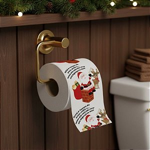 Papel Higiênico de Natal - Papai Neol na Chaminé - 20m  - 1 unidade - Rizzo