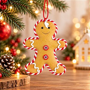 Enfeite Para Pendurar de Natal - Gingerbrad - 9x11,5cm - 1 unidade - Cromus - Rizzo