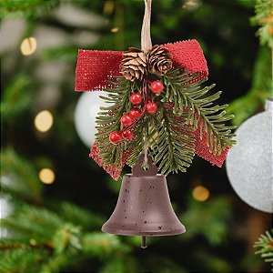 Enfeite Para Pendurar de Natal - Sino Bronze - 14x23x6,5cm - 1 unidade - Cromus - Rizzo
