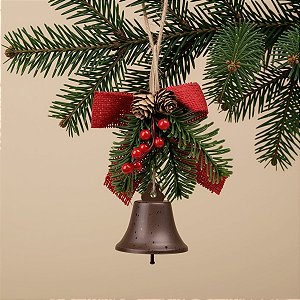 Enfeite Para Pendurar de Natal - Sino Bronze - 14x23x6,5cm - 1 unidade - Cromus - Rizzo