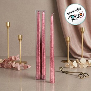 Vela Banquete - Rose Perolada - 25cm - 2 unidades - Cromus - Rizzo