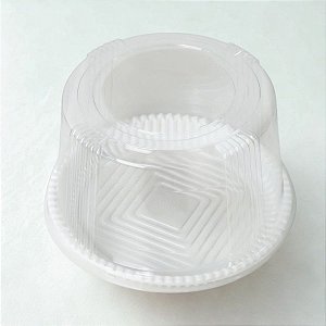 Embalagem Descartável Tampa Alta Lisa Para Bolos e Tortas - Transparente - Ref.B32AL - 1kg - 100 unidades - BWB
