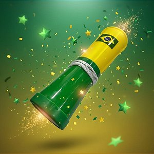 Corneta Brasil - Verde e Amarelo - 16,5cm - 1 unidade - Rizzo