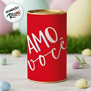 Lata Rigida para Ovos de 500g - Amo Você - 13x22cm - 1 unidade - Cromus - Rizzo