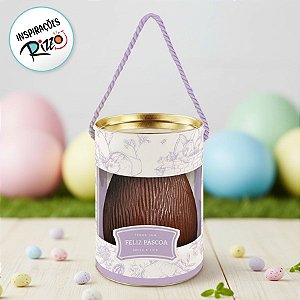 Lata Rigida com Visor e Alça para Ovos de 500g - Clássico Francês Lilas - 13x22cm - 1 unidade - Cromus - Rizzo