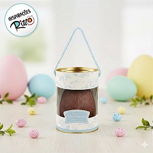 Lata Rigida com Visor e Alça para Ovos de 350g - Clássico Francês Azul - 10x18cm - 1 unidade - Cromus - Rizzo