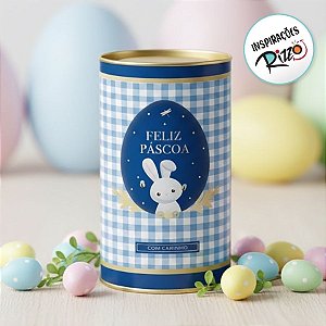 Lata Rigida para Ovos de 500g - Contos De Páscoa - Azul - 12,5x22cm - 1 unidade - Cromus - Rizzo