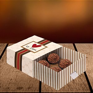 Caixa Luva Para 9 Docinhos com Puxador - L'Amour - 13x4,5x13cm - 10 unidades - Cromus - Rizzo