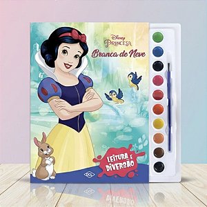 Kit Para Colorir Livro e Aquarela - Branca de Neve - 1 unidade - Disney Original - Rizzo