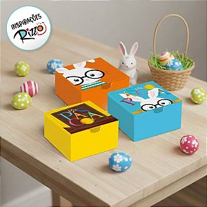 Caixa Divertida para 6 Brigadeiros - Páscoa Cores - Sortido - 12x8x3,5cm - 10 unidades - Cromus - Rizzo