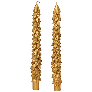 Vela Natalina - Pinheiro Dourado - 24cm - 2 unidades - Rizzo