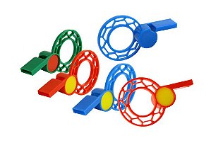 Mini Brinquedo Apito Juiz Colorido Sortido - 6 x 3,6cm - 20 Unidades - Dodo Brinquedos - Rizzo Embalagens