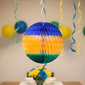 Globo de Papel Bandeira do Brasil - Copa do Mundo - 13cm - 1 unidade - GiroToy - Rizzo