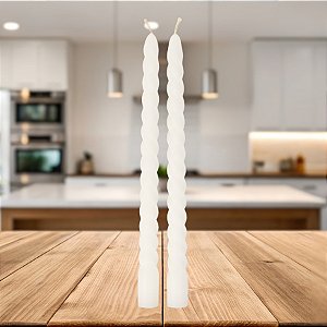 Vela Espiral - Branca - 20cm - 2 unidades - Rizzo
