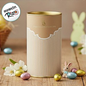 Lata Rigida para Ovos de 500g -  Amêndoa - 12,5 x 22cm - 1 unidade - Cromus - Rizzo