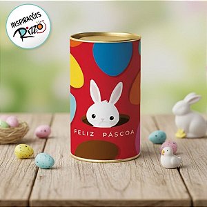 Lata Rigida para Ovos de 250g - Coelhinho Sai da Toca - Vermelho - 9x16,5cm - 1 unidade - Cromus - Rizzo