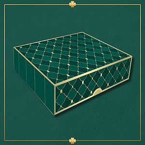 Caixa Retangular Tampa e Fundo - Royal Verde - 20x7x21cm - 5 unidades - Regina - Rizzo