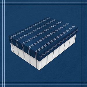 Caixa Retangular com Tampa - Elegance Azul - 20x15x7cm - 5 unidades - Regina - Rizzo