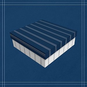 Caixa Quadrada para Presente - Elegance Azul - 17x17x5cm - 5 unidades - Regina - Rizzo