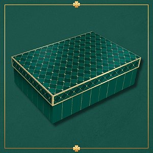 Caixa Retangular com Tampa - Royal Verde - 27x10x21cm - 5 unidades - Regina - Rizzo