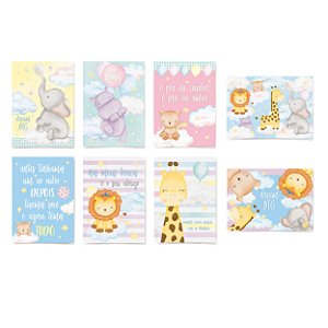 Kit Cartaz Decorativo Festa Bichinhos Baby - 8 unidades - Cromus - Rizzo Festas