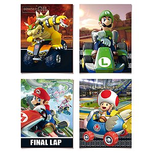 Kit Cartaz Decorativo Festa Mario Kart - 8 unidades - Cromus - Rizzo Festas