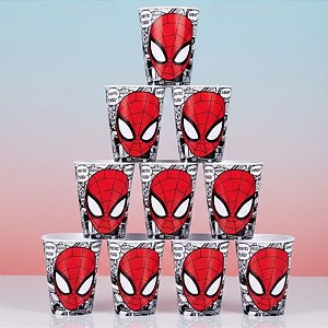 Kit 10 Copos para Lembrancinha - Homem Aranha Quadrinhos - 320ml - 1 unidade - Disney Original - Rizzo