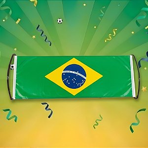 Banner com Haste - Bandeira do Brasil - 24x50cm - 1 unidade - Rizzo