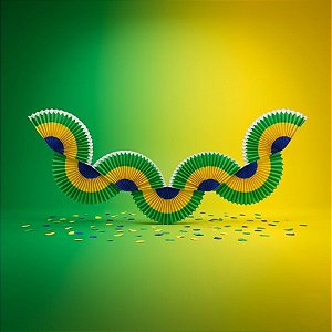 Guirlanda Margarida de Papel Seda - Bandeira do Brasil - 87cm - 1 unidade - GiroToy - Rizzo