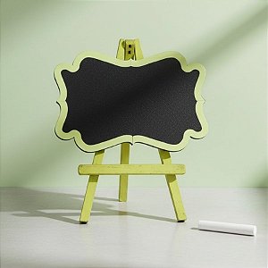 Lousa Decorativa em MDF - Arabesco Verde Limão - 24x20cm - 1 unidade - Rizzo