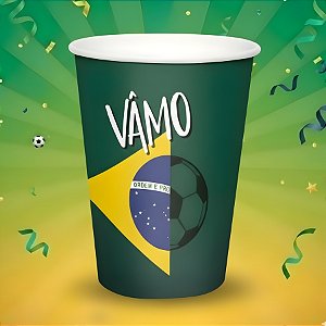 Copo de Papel - Brasil Copa do Mundo - 330ml - 8 unidades - Cromus - Rizzo