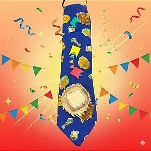 Gravata de Festa Junina - Azul Festivo - 28,5cm - 1 unidade - Rizzo
