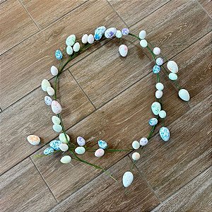 Enfeite Decorativo de Páscoa - Guirlanda de Ovos Coloridos - 60x60cm - 1 unidade - Rizzo