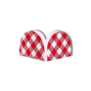 Forminhas para Doces 4 Pétalas - Xadrez Vermelho e Branco - 2,5x3,3cm  - 50 unidades - Nc Toys - Rizzo