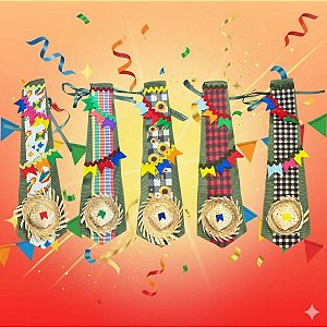 Gravata de Festa Junina - Verde Sortido - 28,5cm - 1 unidade - Rizzo