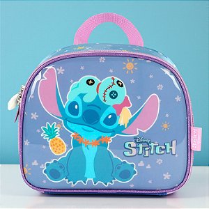 Lancheira Térmica Escolar - Stitch - Azul - 23x19cm - Disney Original - 1 unidade - Rizzo