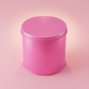 Lata de Metal Redonda - Rosa - 10x10cm - 1 unidade - Rizzo