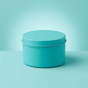 Lata de Metal Redonda - Azul - 7,5x4,5cm - 1 unidade - Rizzo