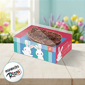 Caixa New Practice para Meio Ovo de 250g - Coelhinhos - 6 unidades - Cromus - Rizzo