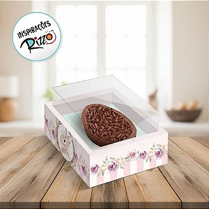 Caixa New Moldura para Meio Ovo de 350g - Coelha Serena - 6 unidades - Cromus - Rizzo