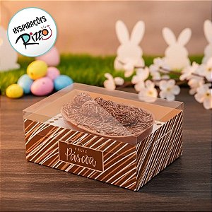 Caixa New Practice para Meio Ovo de 250g - Tons de Chocolate - 6 unidades - Cromus - Rizzo