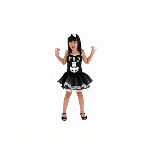 Fantasia Halloween Bruxa Esqueleto Kids G - 1 Unidade - Sula - Rizzo Festas
